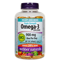 Webber Naturals Omega-3 EPA/DHA Triple Strength 900mg Pharmaceutical Grade - 120 Softgels