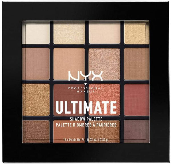 NYX Professional Makeup Ultimate Shadow Palette, Eyeshadow Palette, Warm Neutrals, 16 shades