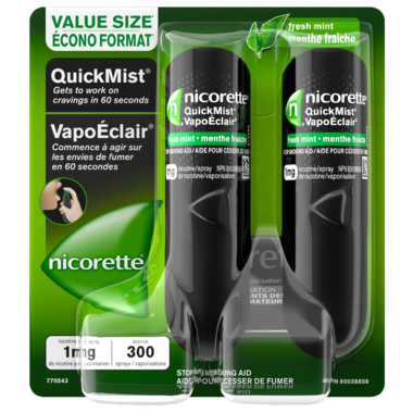 Nicorette QuickMist Spray Fresh Mint Duo Pack 150 sprays x 2